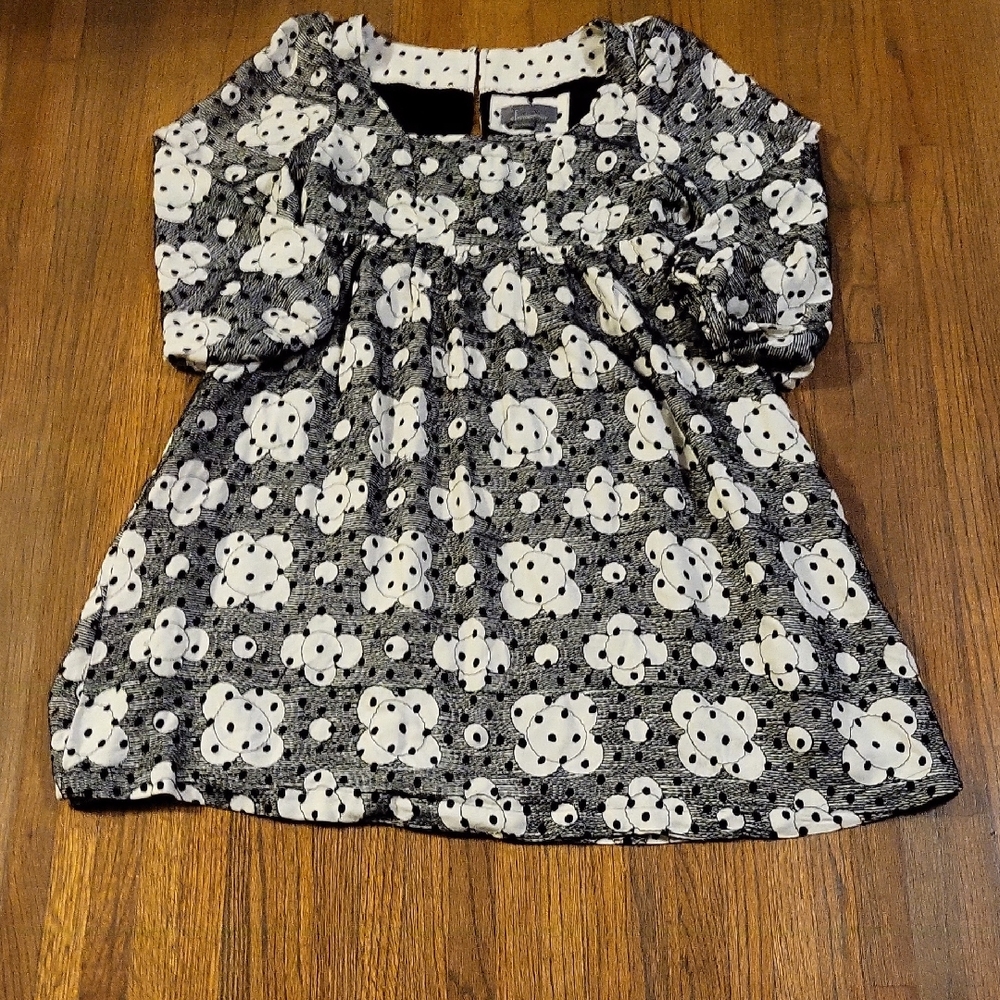 By Anthropologie Black and White Floral Mini Dress